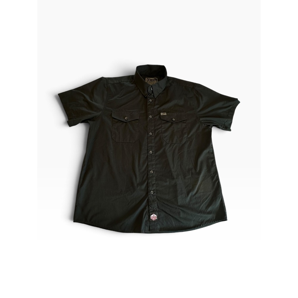 Dixxon Workforce Shirt Mens 2XL Black Short Sleeve Button Up Utility EUC